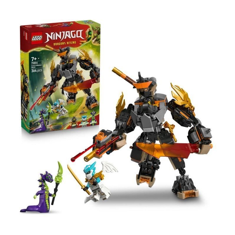 LEGO NINJAGO 71854 La Mission du Robot Cole et du Dragon Zane - Jeu de