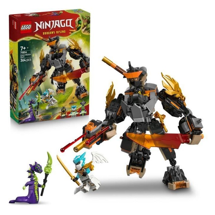 LEGO NINJAGO 71854 La Mission du Robot Cole et du Dragon Zane - Jeu de Construction 7 ans LEGO NINJAGO 71854 La Mission du Robot Cole et du Dragon Zane - Jeu de Construction 7 ans