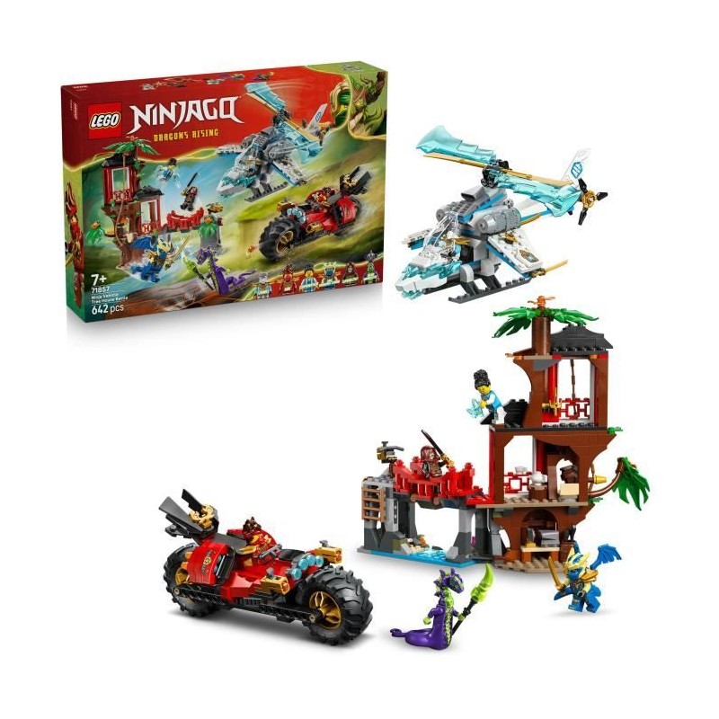 LEGO NINJAGO 71857 La Cabane et les Véhicules des Ninjas - Jeu de Con