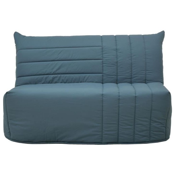 Banquette BZ 2 places BECCI - Tissu bleu de prusse - Matelas Bultex - L142 x P101 x H95cm - Fabrication française Banquette BZ 2 places BECCI - Tissu bleu de prusse - Matelas Bultex - L142 x P101 x H95cm - Fabrication française