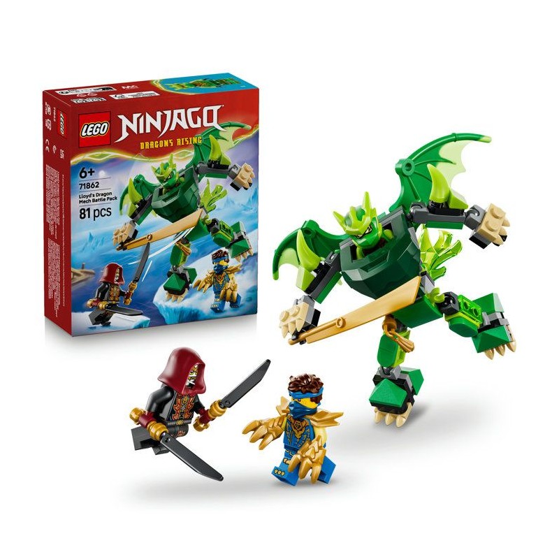 LEGO NINJAGO 71862 Pack de Combat : le Robot Dragon de Lloyd - Jeu Nin