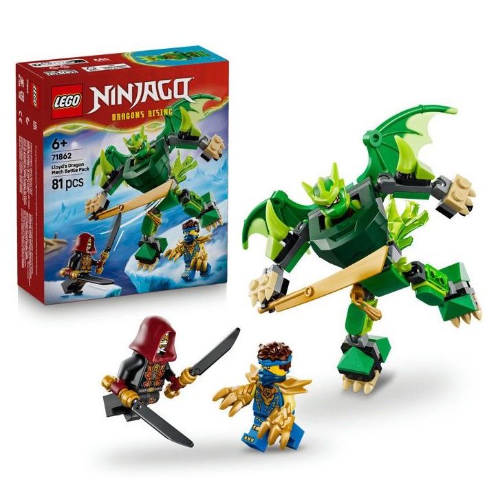 LEGO NINJAGO 71862 Pack de Combat : le Robot Dragon de Lloyd - Jeu Ninja 6 ans - Cadeau LEGO NINJAGO 71862 Pack de Combat : le Robot Dragon de Lloyd - Jeu Ninja 6 ans - Cadeau