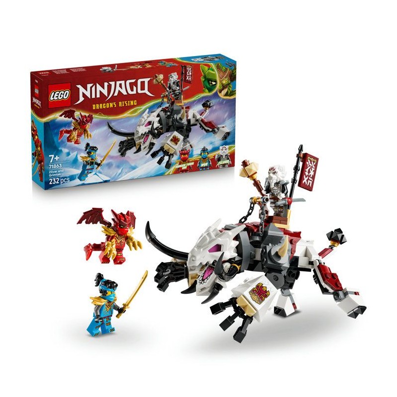 LEGO NINJAGO 71863 Zilvar et Grimtak la Bete Draconique - Jouet Ninja