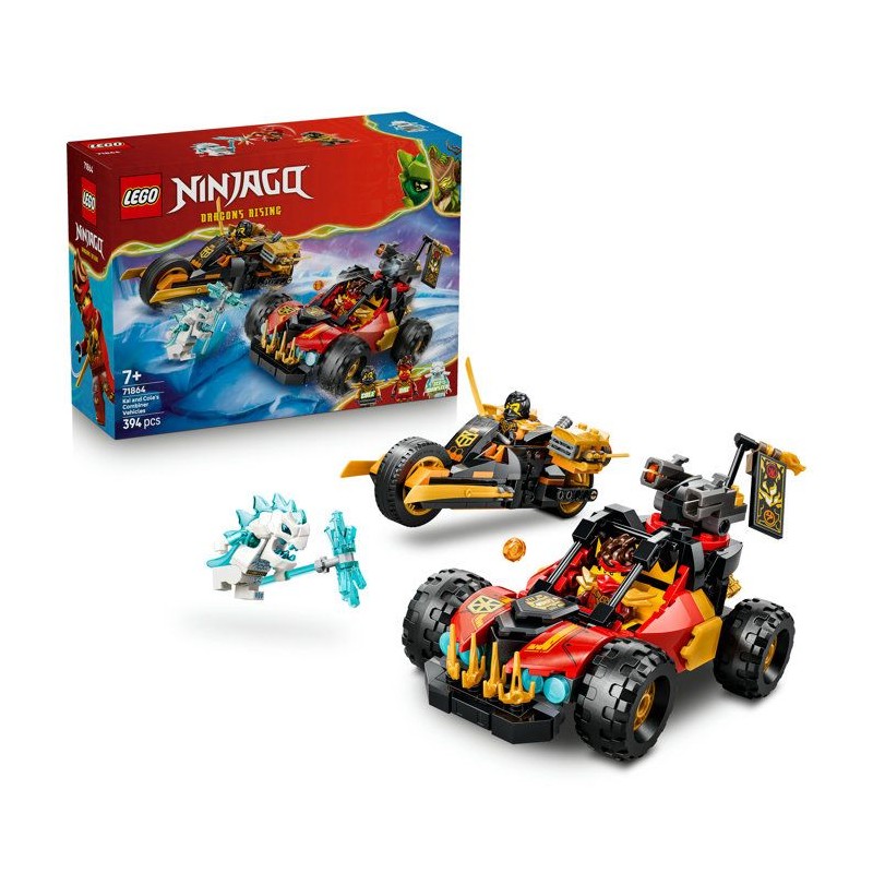LEGO NINJAGO 71864 Véhicules Combinables de Kai et Cole - Jouet Voitu