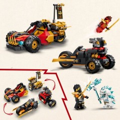 LEGO NINJAGO 71864 Véhicules Combinables de Kai et Cole - Jouet Voitu