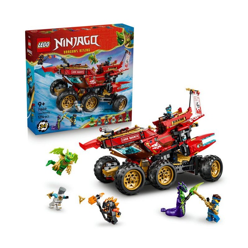 LEGO NINJAGO 71869 Le Bounty Terrestre - Jouet Ninja 3-en-1 des 9 ans
