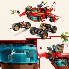 LEGO NINJAGO 71869 Le Bounty Terrestre - Jouet Ninja 3-en-1 des 9 ans