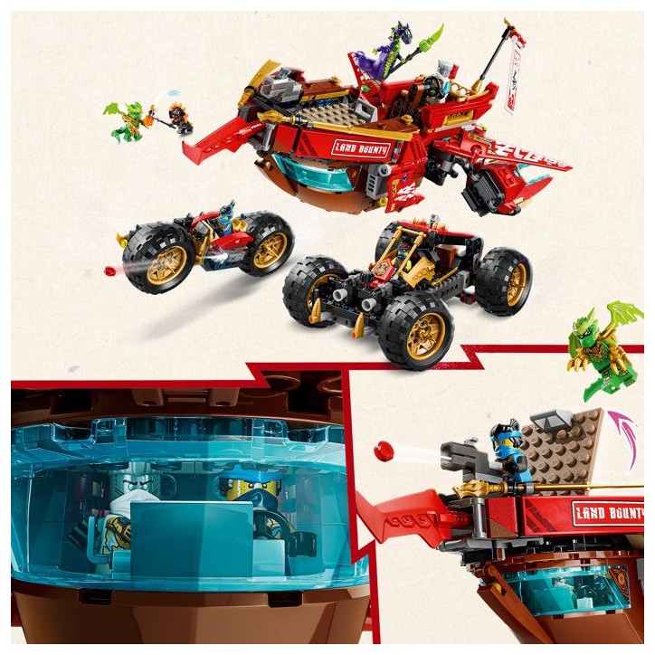 LEGO NINJAGO 71869 Le Bounty Terrestre - Jouet Ninja 3-en-1 des 9 ans pour Garçon ou Fille LEGO NINJAGO 71869 Le Bounty Terrestre - Jouet Ninja 3-en-1 des 9 ans pour Garçon ou Fille