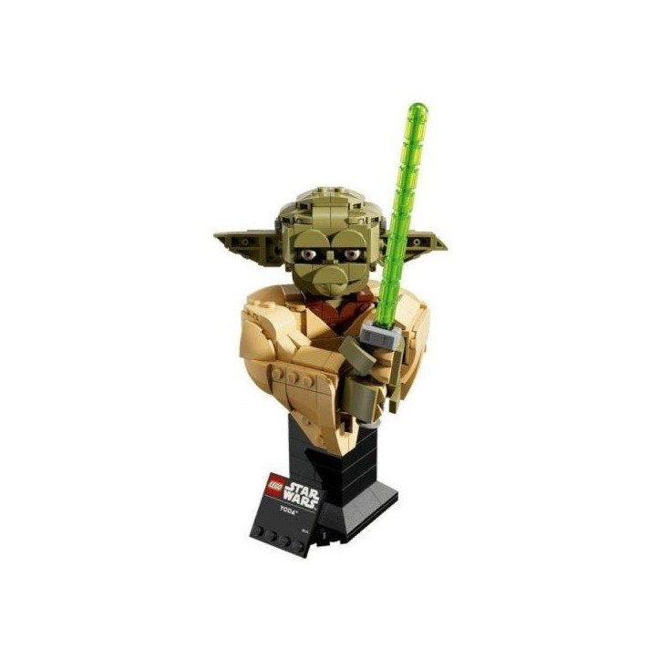 LEGO Star Wars 75438 Le Buste de Yoda - Set pour Adulte - Décoration DIY avec Sabre Laser