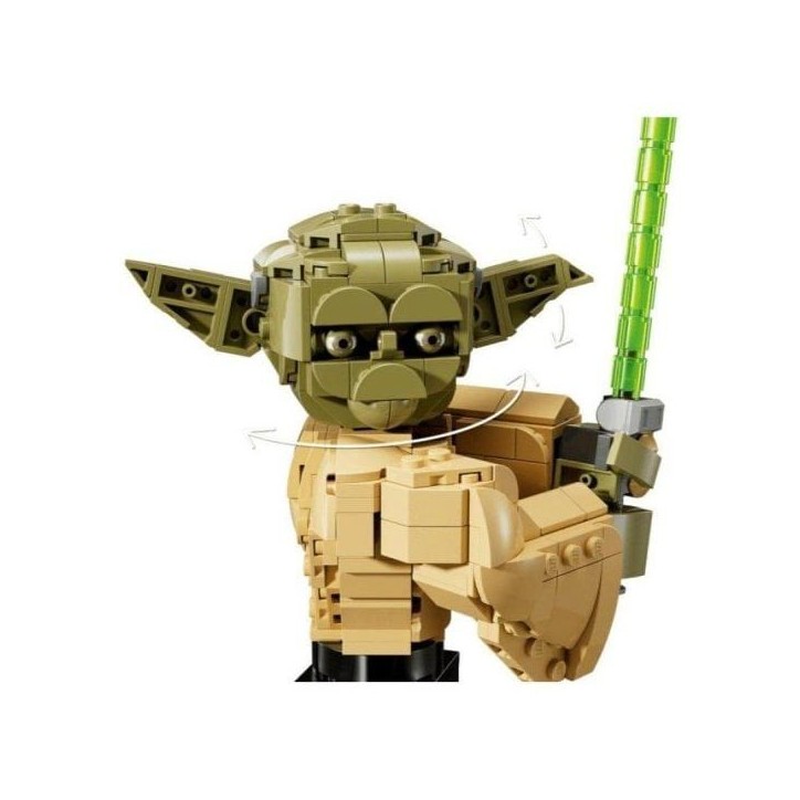 LEGO Star Wars 75438 Le Buste de Yoda - Set pour Adulte - Décoration DIY avec Sabre Laser