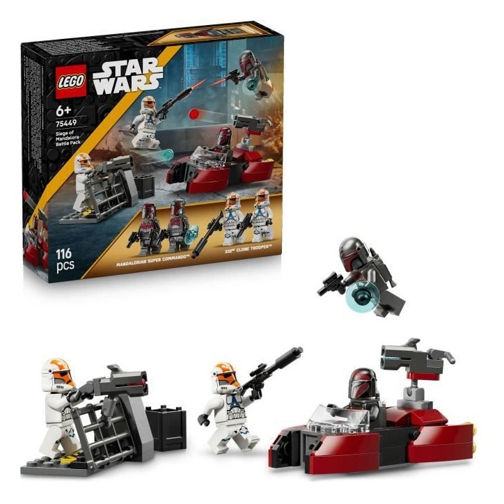 LEGO Star Wars 75449 Pack de Combat Le Siege de Mandalore - Jeu de Construction des 6 ans LEGO Star Wars 75449 Pack de Combat Le Siege de Mandalore - Jeu de Construction des 6 ans