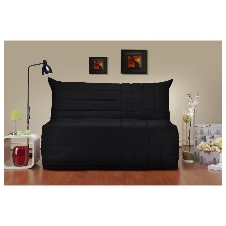 Banquette BZ 3 places BECCI - Tissu noir - Made in France
