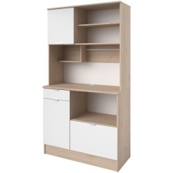 Buffet de cuisine - BECOOL - 100,2 x 185,7 x 45,3 cm - Chene / Blanc -
