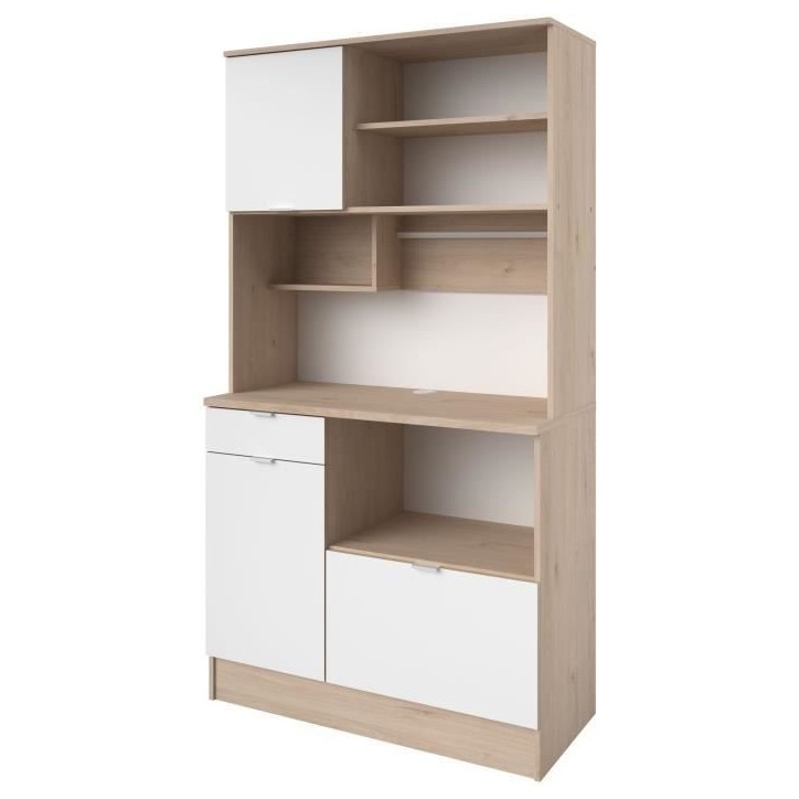Buffet de cuisine - BECOOL - 100,2 x 185,7 x 45,3 cm - Chene / Blanc - PARISOT
