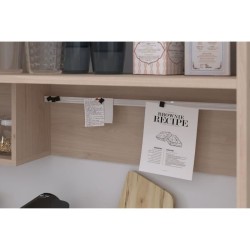 Buffet de cuisine - BECOOL - 100,2 x 185,7 x 45,3 cm - Chene / Blanc -