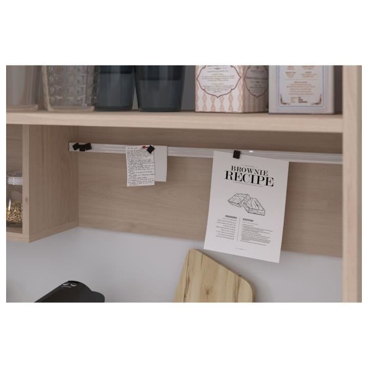 Buffet de cuisine - BECOOL - 100,2 x 185,7 x 45,3 cm - Chene / Blanc - PARISOT