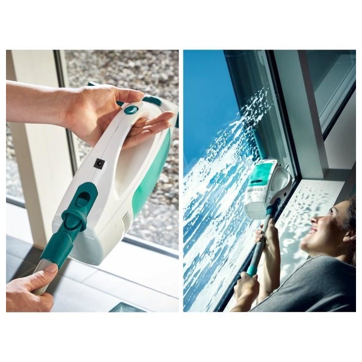 Nettoyeur pour vitre avec manche Leifheit Dry & Clean 51001, set avec manche de 43cm pour un nettoyage sans traces, autonomie 38 Nettoyeur pour vitre avec manche Leifheit Dry & Clean 51001, set avec manche de 43cm pour un nettoyage sans traces, autonomie 38
