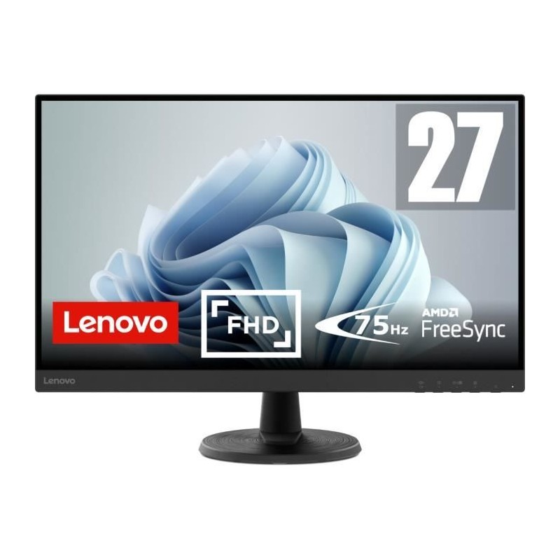 Ecran PC LENOVO D27-40 - 27 - FHD - 75Hz - Dalle VA - 4ms - HDMI - VGA
