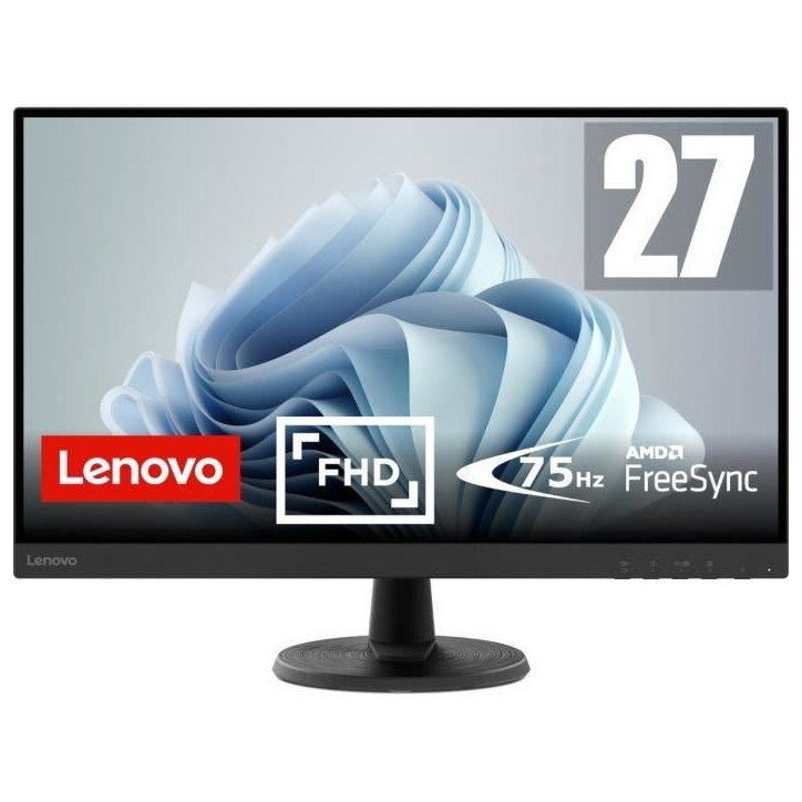 Ecran PC LENOVO D27-40 - 27 - FHD - 75Hz - Dalle VA - 4ms - HDMI - VGA - Pied réglable en hauteur Ecran PC LENOVO D27-40 - 27 - FHD - 75Hz - Dalle VA - 4ms - HDMI - VGA - Pied réglable en hauteur
