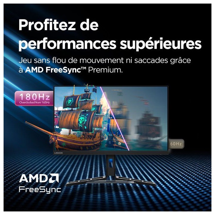 Ecran PC Gamer LENOVO Legion R27q-30 - 27 - QHD - 180Hz - Dalle IPS - 0,5ms - Pied réglable en hauteur Ecran PC Gamer LENOVO Legion R27q-30 - 27 - QHD - 180Hz - Dalle IPS - 0,5ms - Pied réglable en hauteur
