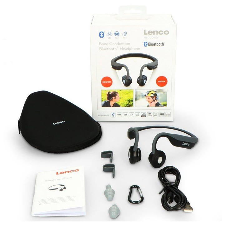 Lenco HBC-200 - Casque Bluetooth a conduction osseuse - Noir