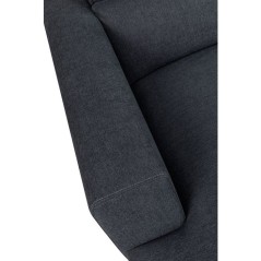Canapé d'angle modulable - 4 places - LEONIE - Tissu Noir - Tetieres