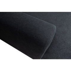 Canapé d'angle modulable - 4 places - LEONIE - Tissu Noir - Tetieres