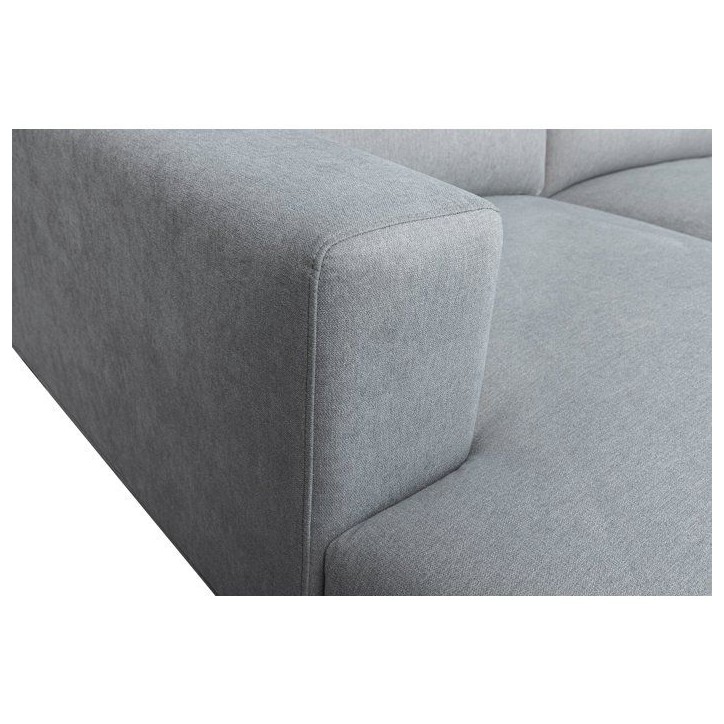 Canapé d'angle modulable - 4 places - LEONIE - Tissu Gris clair - Tetieres ajustables - 357 x 175 x 75 cm Canapé d'angle modulable - 4 places - LEONIE - Tissu Gris clair - Tetieres ajustables - 357 x 175 x 75 cm