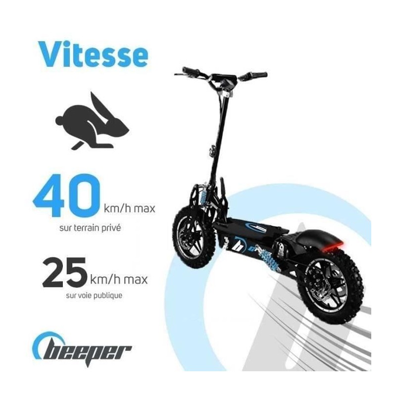 Trottinette Electrique Cross FX1600-S - BEEPER - 14 - 1600W - Noir Trottinette Electrique Cross FX1600-S - BEEPER - 14 - 1600W - Noir