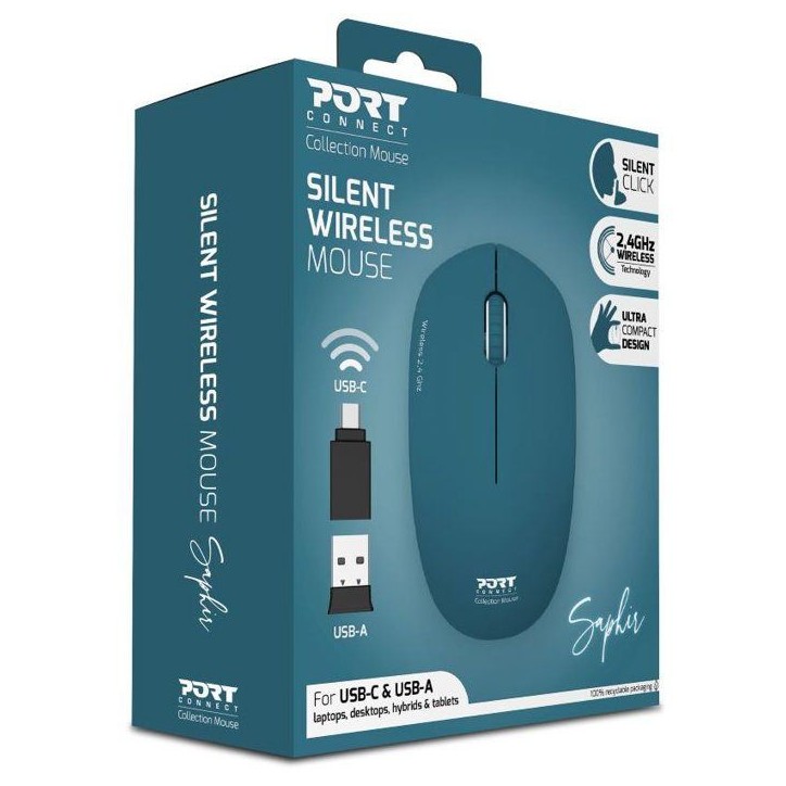 Souris sans fil - PORT Designs - 900545 Collection II - 2.4 GHz - Bleu profond