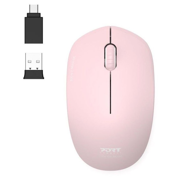 Souris sans fil - PORT Designs - 900541 Collection II - 2.4 GHz - Rose pâle Souris sans fil - PORT Designs - 900541 Collection II - 2.4 GHz - Rose pâle