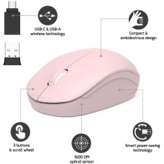 Souris sans fil - PORT Designs - 900541 Collection II - 2.4 GHz - Rose