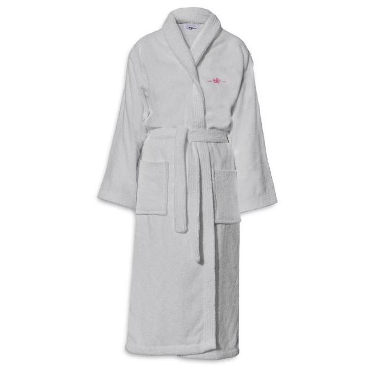 Peignoir - LE TEMPS D'UN BAIN - Taille L - 100% Coton 500g/m² - Doux, Absorbant, Unisexe - Gris clair Peignoir - LE TEMPS D'UN BAIN - Taille L - 100% Coton 500g/m² - Doux, Absorbant, Unisexe - Gris clair