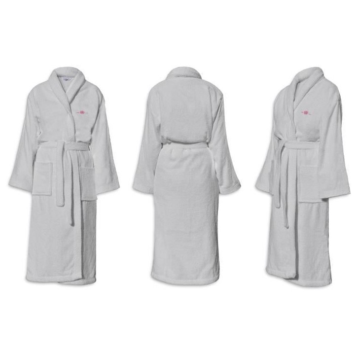 Peignoir - LE TEMPS D'UN BAIN - Taille L - 100% Coton 500g/m² - Doux, Absorbant, Unisexe - Gris clair Peignoir - LE TEMPS D'UN BAIN - Taille L - 100% Coton 500g/m² - Doux, Absorbant, Unisexe - Gris clair