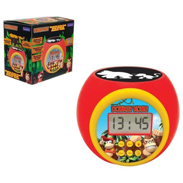 Lexibook - Réveil-projecteur Donkey Kong - Fonction Alarme et répétition Snooz - Veilleuse avec minuterie - Ecran LCD - Piles Lexibook - Réveil-projecteur Donkey Kong - Fonction Alarme et répétition Snooz - Veilleuse avec minuterie - Ecran LCD - Piles