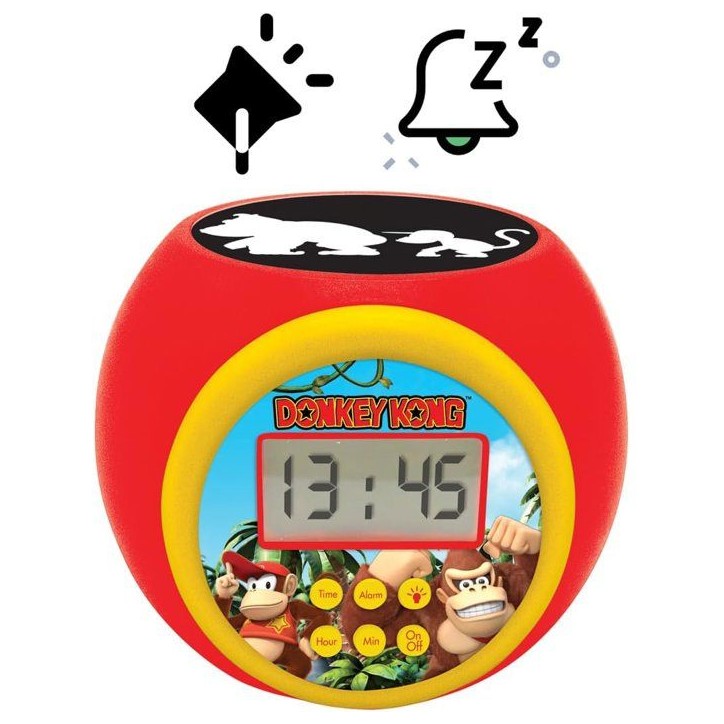 Lexibook - Réveil-projecteur Donkey Kong - Fonction Alarme et répétition Snooz - Veilleuse avec minuterie - Ecran LCD - Piles Lexibook - Réveil-projecteur Donkey Kong - Fonction Alarme et répétition Snooz - Veilleuse avec minuterie - Ecran LCD - Piles