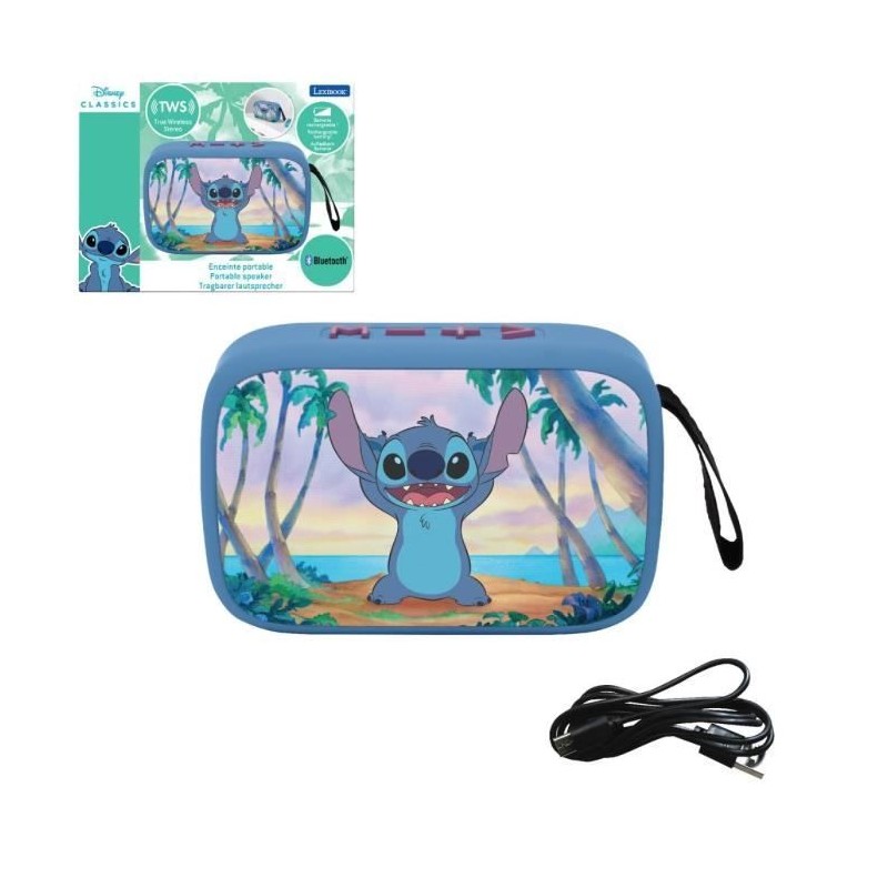 Enceinte Bluetooth portable Stitch avec finition en tissu