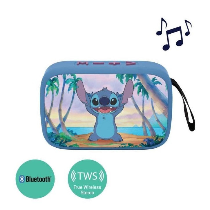 Enceinte Bluetooth portable Stitch avec finition en tissu Enceinte Bluetooth portable Stitch avec finition en tissu