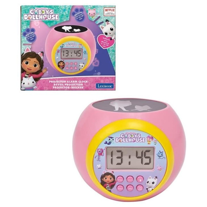 Lexibook - Réveil-projecteur Gabby - Fonction Alarme et répétition Snooz - Veilleuse avec minuterie - Ecran LCD - Piles Lexibook - Réveil-projecteur Gabby - Fonction Alarme et répétition Snooz - Veilleuse avec minuterie - Ecran LCD - Piles