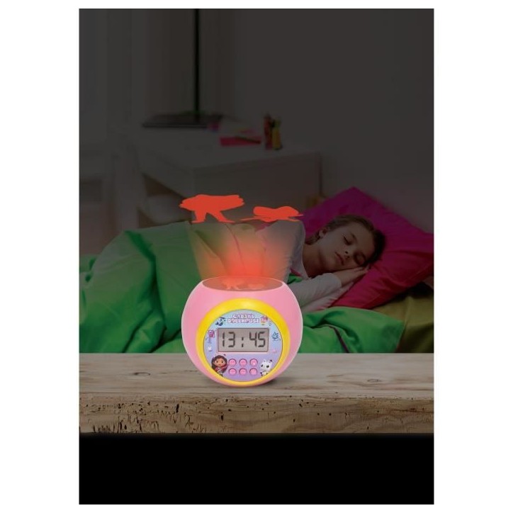 Lexibook - Réveil-projecteur Gabby - Fonction Alarme et répétition Snooz - Veilleuse avec minuterie - Ecran LCD - Piles Lexibook - Réveil-projecteur Gabby - Fonction Alarme et répétition Snooz - Veilleuse avec minuterie - Ecran LCD - Piles