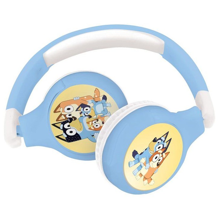 LEXIBOOK - Casque 2 en 1 Bluetooth et Filaire confortable et pliable avec limitation de son, design - Bluey LEXIBOOK - Casque 2 en 1 Bluetooth et Filaire confortable et pliable avec limitation de son, design - Bluey
