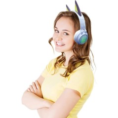 LEXIBOOK - Casque lumineux pliable Bluetooth et filaire avec un design