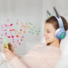 LEXIBOOK - Casque lumineux pliable Bluetooth et filaire avec un design