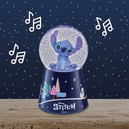 Enceinte Bluetooth - Lexibook - Disney Stitch - Boule a Neige Stitch - Bleu - Rechargeable USB-C - Design décoratif