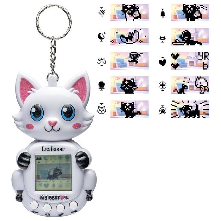 Console Compagnon Animal virtuel My Best-E - Chat - Lexibook - Plus de 1900 animations - 3 Mini-Jeux - Porte-clés -Des 5 ans Console Compagnon Animal virtuel My Best-E - Chat - Lexibook - Plus de 1900 animations - 3 Mini-Jeux - Porte-clés -Des 5 ans