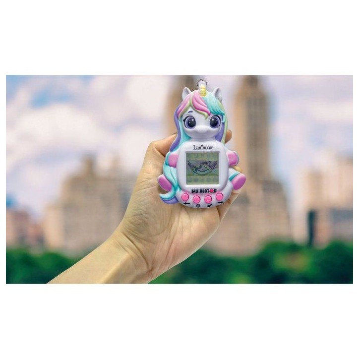 Console Compagnon Animal virtuel My Best-E - Licorne - Lexibook - Plus de 1900 animations - 3 Mini-Jeux - Porte-clés -Des 5 ans
