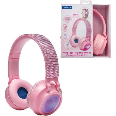 LEXIBOOK - Casque lumineux pliable Bluetooth et filaire avec un design
