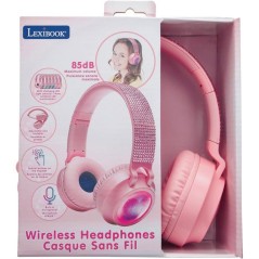 LEXIBOOK - Casque lumineux pliable Bluetooth et filaire avec un design