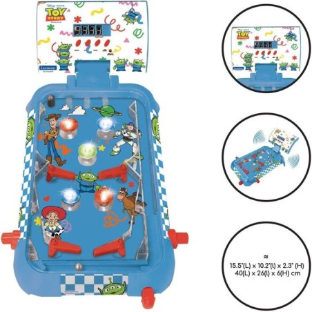 LEXIBOOK - Flipper électronique Toy Story - Sons, lumieres et affichage du score sur écran pour jouer seul ou défier vos amis