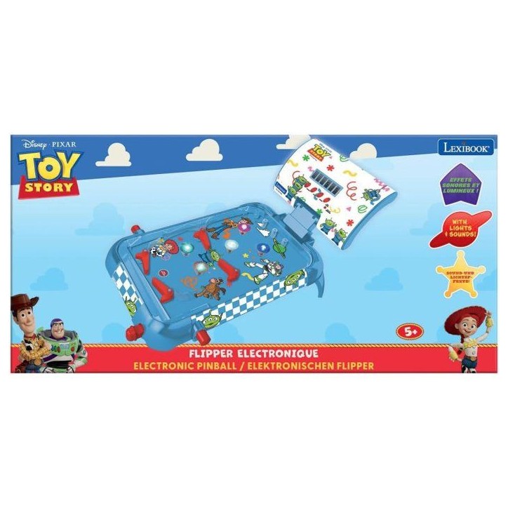 LEXIBOOK - Flipper électronique Toy Story - Sons, lumieres et affichage du score sur écran pour jouer seul ou défier vos amis LEXIBOOK - Flipper électronique Toy Story - Sons, lumieres et affichage du score sur écran pour jouer seul ou défier vos amis